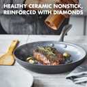 GreenPan Lima Hard Anodized 10" Frying Pan Skillet, Wood Spatula, Ceramic Nonstick, PFAS-Free Nontoxic Pots and Pans, Oven & Broiler Safe, Stainless Steel Handle, Cookware for Eggs & Omelet, Gray