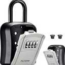 Puroma Key Lock Box, Portable Combination Lockbox Wall-Mounted Key Storage Box for House Keys, Resettable Code Safe Security Lock Box for Home, Office, Apartment Spare Key Storage (1 Pack, Gray)