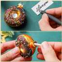 6 Pack Christmas Cupcake Ornaments Glass Christmas Tree Donut Hanging Ornaments Mini Glass Blown Cupcake Donut Dessert Decor Set for Xmas Tree Pendant Home Birthday Party Decoration(Donut Style)