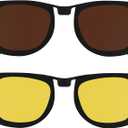 2Pcs Polarized Clip for Ray-Ban Meta Wayfarer RW4008 & Gen 2 RW4012 Large (53-22), Discoloration Clip-on Compatible with Meta Wayfarer Gen 2 Protect Your Eyes, Cool and Fashion (Yellow+Brown)