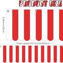 Preboun 3 Pcs Carnival Awning Decorations Tent Circus Hanging Decorations Carnival Banner Concession Stand Sign Canopy Awning for Pirate Summer Party, 9.84''x78.74'' (Red and White)