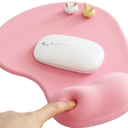 Office Mousepad with Gel Wrist Support - Ergonomic Gaming Desktop Mouse Pad Wrist Rest - Design Gamepad Mat Rubber Base for Laptop Computer -Silicone Non-Slip Special-Textured Surface (01Pink)