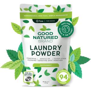 Good Natured Brand | Pet Stain & Odor Remover for Laundry | Pet Laundry Detergent for Dogs Beds, Cat Pee, Smell, Dog Drool | Hypoallergenic & Non-Toxic | Peppermint | 47oz 94 Loads (47 Ounce (Pack of 1))