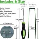Bakulyor 50pcs Green Artificial Turf Stakes Staples + 50pcs Buffer Washer, 6 Inch 11 Gauge Landscape Staples, Galvanized Lawn Spikes, Heavy Duty Yard Ground Pin for Grass Weed Barrier Sod Fabric