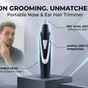 Ear and Nose Hair Trimmer Clippers: 2026 Professional Painless Eyebrow & Facial Hair Trimmers Remover for Men Women, Battery Operated Nasal Clipper, Dual Edge Waterproof Blades for Easy Clean, Black