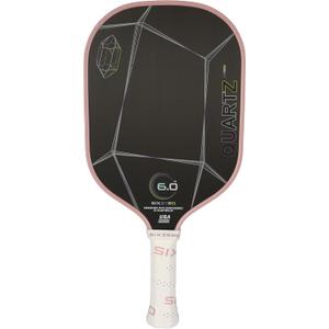Six Zero Quartz Pickleball Paddle - Affordable, Premium Construction, Raw Carbon (Rose)