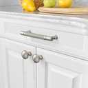 Amerdeco 10 Pack Brushed Satin Nickel knurled Cabinet Pulls 5 Inch(128mm) Hole Center Drawer Pulls Cabinet Hardware Kitchen Cabinet Handles for Bathroom ZH0072