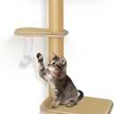 Cat Wall Shelves & Climber for Kittens  4-Level Wall Mounted Cat Tree with Natural Sisal Pads, Adjustable Tower for Indoor Cats Up to 30lbs, Cat Wall Furniture System