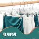 HOUSE DAY Clear Pants Hangers with Clips 12 Pack, Plastic Skirt Hangers for Women, 14 Inch Clip Hanger for Pants, Skirts, Jeans, Shorts, Legging, with 360-degree Swivel Hook, 2 Adjustable Clips