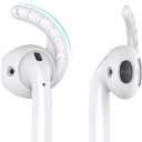 AhaStyle 3 Pairs AirPods Ear Hooks Cover Silicone Accessories Compatible with Apple AirPods and EarPods Headphones(Milk White)