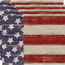Artoid Mode American Star and Stripes 4th of July Placemats Set of 4, 12x18 Inch Patriotic Memorial Day Table Mats for Party Kitchen Dining Decoration