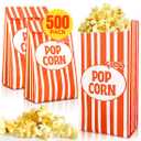 Popcorn Bags, Greaseproof Popcorn Bags Individual Servings, 500 Pcs Convenient Portions Movie Night Supplies, Versatile Popcorn Containers, Ideal for Parties and Events