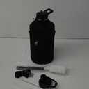 1 Gallon Water Bottle Insulated | Thickened Stainless Steel Vacuum Metal Water Jug | Portable Sports Large for Gym and Hiking with Straw, Carrier Bag, Handle Strap | BPA-Free 128 oz (Advanced Black)