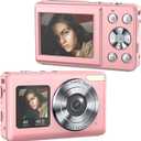 Digital Camera | with Dual Screen for Selfies | 48MP Kids Digital Camera with 18X Zoom | Autofocus 4K Vlogging Video Camera for Beginners | Anti-Shake Digital Cameras for Teens, Adults