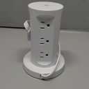 Power Strip Tower, Kakyanill Surge Protector Tower 9 AC Outlets 8 USB (4 USB C), 6 Ft Retractable Extension Cord, Charging Station for Office Dorm Room, White