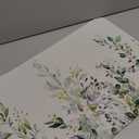 Gibelle Eucalyptus Leaves Bath Mat Rug Super Absorbent Quick Dry Thin Bathroom Rugs Fit Under Door Non Slip Rubber Backed Bathroom Floor Mat for in Front of Bathtub Sink Shower (17"x24", Sage Green) (A001)