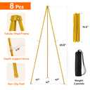 JEAWIWI 8PCS Golden Easel Stand for Wedding Sign Stand, 66 Inch Adjustable Metal Easels for Display, Portable Folding Easel for Wedding, Display Show, Arts, Poster with Portable Bags
