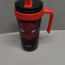 Zak Designs Marvel Fairway Travel Tumbler for On the Go or At Home, 18oz Stainless Steel with Vacuum Insulation, Spill proof Silicone Straw, and Carry Handle for Cold Drinks (Spider-Man)