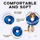 Inflatable Dog Cone Collar-Enhanced Anti-Licking Protective Cone with Adjustable Strap-Soft Dog Donut Collar Recovery Cone for Pets After Surgery(Blue, M)