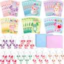 Fancy Land 30 Pack Valentines Cards Classroom Kids Axolotl Valentines Day Cards with Keychains Valentine Gift Set Exchange Boys Girls Goody Bag Favors Cute Axolotl