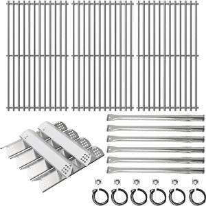 Grill Replacement Parts for Nexgrill 720-0896B 720-0896E 720-0896X 720-0896C Deluxe 6-Burner, Cooking Grates Heat Plates and Burner Tubes Kit for Nexgrill Deluxe 6 Burner Grills, Stainless Steel