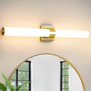 Gold Bathroom Light Fixtures Over Mirror - 31inch Vanity Light Fixture Dimmable LED Bathroom Sconce with Acrylic Shade 36W 3000K Vanity Light Bar for Mirror Bedroom Living Room