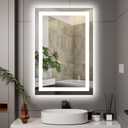 36X24 LED Bathroom Mirror with Lights, Anti-Fog, Dimmable, Backlit + Front Lit, Smart Bathroom Vanity Mirror, Memory Function, Shatterproof, Tempered Glass (Horizontal/Vertical) (24"L x 36"W, Led Bathroom Mirror (3 Light Modes))