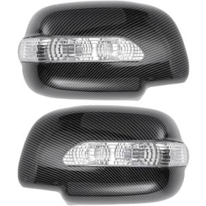 X AUTOHAUX Pair Car Rear View Driver Passenger Side Mirror Cover Cap Overlay Carbon Fiber Black for Lexus RX330 RX300 RX350 RX450h 2003-2008 Fits W/LED Lamps Mirror Guard Covers