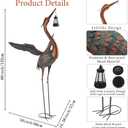 48'' Heron Garden Statue, Large Crane Outdoor Statue with Solar Lantern, Crane Bird Metal Yard Art for Outside Backyard, Pond, Porch Decor