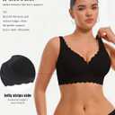 COOL CUTE Jelly Bras for Women Wireless Comfort Bralette for Women Seamless Everyday Bra Soft Support Invisible T-Shirt Bra (Black, XL)