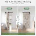 36" Bifold Sliding Barn Door Hardware Track Kit,Side Mounted Black Spoke Wheel Roller,Smoothly and Quietly,Assembly Easy,Fit Double 16" Bi-Folding Doors (Door Not Included)