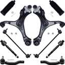 AUQDD 10Pc Front End Suspension Kit Fit For 2012-2015 Ho-nda Civic /13-15 Ac-ura ILX, 2 Lower Control Arm w/Ball Joint 2 Sway Bar Link 4 Outer & Inner Tie Rod End (# 520-695 K750605 EV800906 ES800912)