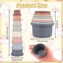 2 x 8pcs Stacking Cups for Rabbits, Different Sizes Stack up Bunny Snack Cups Multi-Colored Reusable Plastic Bunny Nesting Toys Stackable for Small Animals Guinea Pig Pet Hiding Food and Playing