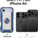 MARKILL Compatible with iPhone Air Case 6.5 Inch 2025 with 360 Degree Rotate Ring Stand, Military Grade Drop Protection Full Body Rugged Protective Case Kids Blue