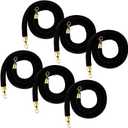 Nuogo 6 Pcs Velvet Stanchion Rope Black Carpet Party Decorations 5ft Crowd Control Velvet Ropes Safety Barrier with Gold Hook for Event Movie Theaters Grand Opening Hotel Party Supplies
