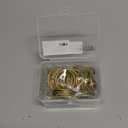 Hotop 30 Pcs Metal Drapery Curtain Rings 0.98/1.26/1.65 inch Interior Diameter and 30 Pcs Hanging Curtain Drapery Pin Hooks for Window Door Shower(Champagne Gold,42mm)