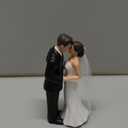 Remerry 4.5" Wedding Bride and Groom Cake Topper Vintage Elegant Wedding Cake Topper Couple Figurine Novios Para Pastel for Engagement Romantic Funny Couple Statue Anniversary(Romantic Era,White)