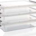 3 PCS Plastic Storage Bins with Latching Lids File Storage Box Clear File Boxes Stackable Storage Containers for Organizing Photo, A4 Paper, Document, Scrapbook