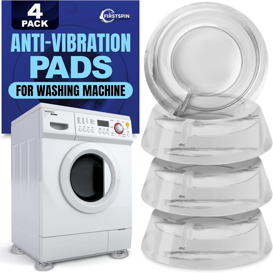 Anti Vibration Pads for Washing Machine  4 Pack Silicone Washer Anti Vibration Pads Stabilizer Feet, Fits Round Feet up to 1.65, Shock & Noise Reduction Washing Machine Pads