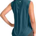 SANTINY Women's Sleeveless Workout Tops Breathable Lightweight Active Tennis Yoga Shirts Athletic Running Tank Tops for Women (L, Teal)