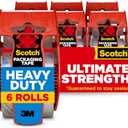Scotch Heavy Duty Shipping and Moving Packing Tape, Clear, Packing and Moving Supplies, 1.88 in. x 22.2 yd., 6 Tape Rolls with Dispensers