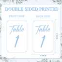 Thenshop 31 Sets Table Number Cards with Holders, 1-30 Numbers Head Table Card 2" Place Holder Stand for Wedding Anniversary Birthday Restaurant(Round,White, Blue)