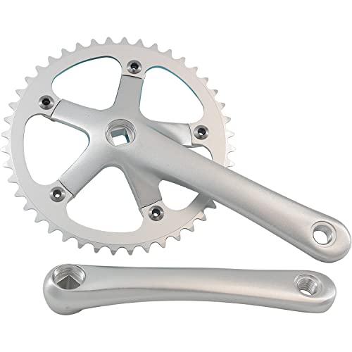 WEERAS Urban Folding Bicycle Crankset Single Tooth Disc 44T 130BCD 170mm Crank Set is Suitable for Most Single Speed Bicycles