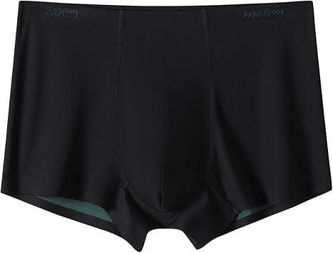 Arjen Kroos Men's Fashion Trunk Underwear 4 Pack, Sexy Modal Ice Silky Boxer Briefs , size Small, black color