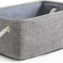TheWarmHome Storage Bins for Shelves - 11.8x7.9x5.2 inch Grey Small Storage Baskets for Organizing, Fabric Storage Cubes Closet Organizer for Home Nursery Gift Decorative (Gray)