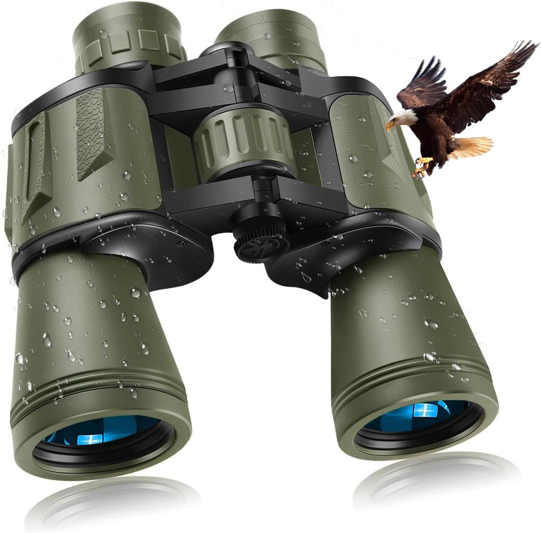 20x50 Binoculars for Adults, HD High Powered Professional Compact Binoculars for Bird Watching Travel Stargazing Concerts Outdoor Sports-BAK4 Prism FMC Lens,Waterproof with Phone Adapter,Green