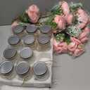 Zeyune 12 Sets Mason Jar Centerpiece Table Decorations, Artificial Peony Baby's Breath Flower Bouquets, Faux Flowers with Vase, Rustic Decor Gifts for Home, Wedding, Holiday (Light Pink)