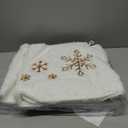 DoreenBow Christmas White Tree Collar Ring, 30'' Plush Gold Snowflake Sequin Tree Skirt, Christmas Artificial Tree Base Stand Cover, Xmas Tree Decorations Ornaments for Home Party Holiday 