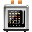 Clixane Touch Screen Toaster with Wide Slots Stainless Steel Toasters for Family Breakfast, Even Toasting for Bagels & Bread, Reheat & Defrost, Easy Removable Crumb Tray, Silver