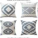 4 x OTOSTAR Outdoor Waterproof Throw Pillow Covers 18x18 Inch Set of 4 Boho Farmhouse Outdoor Cushion Covers for Patio Funiture GardenGeometry80-Grey